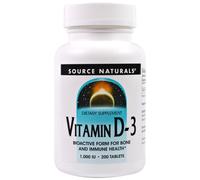 Source Naturals, Vitamin D-3, 1,000 IU, 200 Tablets