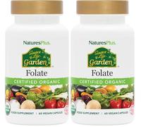 Source of Life Garden Organic Folate Capsules - 400 mcg Methylfolate and Other Plant Based Folates Extracted from Lemon Peel - Vegan, Gluten Free - 60 Capsules (Pack of 2)