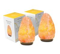SourceDIY 3-5 KG (Twin Pack) Salt Lamp- Pink Himalayan Crystal Light Home Décor Accessory with Button Control and British Style Electric Plug Fine Quality Relaxation Gifts for Women & Men