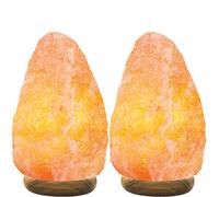 SourceDIY Natural Himalayan Crystal Rock Salt Lamp with BS Button Cable, Pink, 5-7 kg, Pack of 2