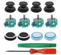 SourceTon 14 Piece Analog Joystick Replacement Kit Compatible with PS5 Controllers, Includes 4 Thumbsticks, 4 Caps, 4 Pry Tools, and 1 Screwdriver for Controller Repair