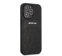 Cover Case iPhone 13 Pro Max AMG Genuine Leather Black Perforated Logo