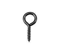 sourcing map 0.07"x0.6" Screw Eye Hooks Self Tapping Screws Screw-in Hanger Eye-Shape Hooks Black 60pcs for Tie-Downs, Lifting and Securing Cables Wires