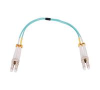 sourcing map 0.2 Meters 0.6Ft Fiber Patch Cable Multimode Duplex LC-LC OM4 LSZH Fiber Optic Jumper Green for Network Transceiver,Instrumentation 1Pcs