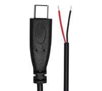 Sourcing Map 0.25M/0.8Ft USB-C Male Plug Bare Wire Pigtail Cable, 22AWG 12V 3A Type-C to 2-Pin Bare Wire for DIY Equipment, LED Desk Lamp, Fan, Circuit Board, Mobile Power Source (2-Pack)