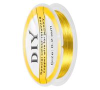 sourcing map 0.2mm/32 Gauge Copper Wire for Jewelry Making, 1 Roll Craft Tarnish Resistant Beading Wire for Jewelry Making Supplies DIY (Dark Gold)-25m