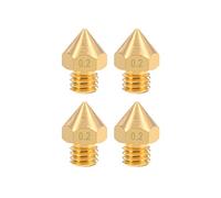 sourcing map 0.2mm 3D Printer Nozzle Head M6 Thread Replacement for MK8 1.75mm Extruder Print, Brass 4pcs
