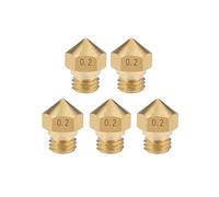 sourcing map 0.2mm 3D Printer Nozzle Head M7 Thread Replacement Brass 5pcs