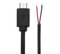 sourcing map 0.3M/1Ft Micro USB Male Plug Bare Wire Pigtail Cable, 22AWG 12V 3A USB Plug to 2 Pin Bare Wire Open End Connector Plug for DIY Mouse Keyboard Fan Equipment Replace Repair 4 Pcs