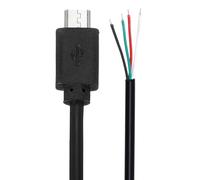 sourcing map 0.3M/1Ft Micro USB Male Plug Bare Wire Pigtail Cable, 28AWG 12V 3A USB Plug to 4 Pin Bare Wire Open End Connector Plug for DIY Keyboard Fan Equipment Replace Repair 2 Pcs
