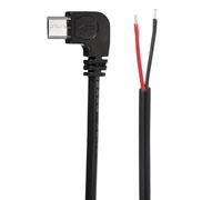 sourcing map 0.3M/1Ft Right Angle Micro USB Male Plug Bare Wire Pigtail Cable, 22AWG 12V 3A USB Plug to 2 Pin Bare Wire Open End Connector Plug for DIY Keyboard Equipment Replace Repair 2 Pcs