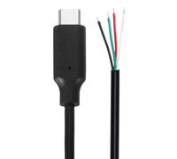 sourcing map 0.3M/1Ft Type C Male Plug Bare Wire Pigtail Cable, 24AWG 12V 2A USB C Plug to 4 Pin Bare Wire Open End Connector Plug for DIY Keyboard Fan Equipment Replace Repair