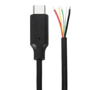 sourcing map 0.3M/1Ft Type C Male Plug Bare Wire Pigtail Cables, 20AWG 12V 5A USB C Plug to 5 Pin Bare Wire Open End Connector Plug for DIY Keyboard Fan Equipment Replace Repair 2 Pcs