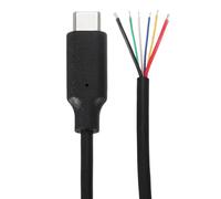 sourcing map 0.3M/1Ft Type C Male Plug Bare Wire Pigtail Cables, 20AWG 12V 5A USB C Plug to 6 Pin Bare Wire Open End Connector Plug for DIY Keyboard Fan Equipment Replace Repair 2 Pcs