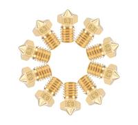 sourcing map 0.3mm 3D Printer Nozzle Head M6 Thread Replacement, Brass 10pcs