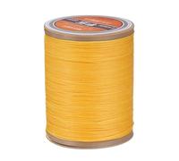 sourcing map 0.45mm Leather Sewing Waxed Thread, 219 Yards / 200m, Polyester Waxed Cord Linen Thread String for Leather Crafts, Bookbinding, Shoe Repairing, Yellow