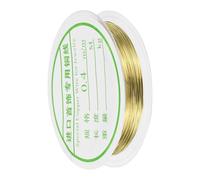 sourcing map 0.4mm/26 Gauge Copper Wire for Jewelry Making, 1 Roll Craft Tarnish Resistant Beading Wire for Jewelry Making Supplies(Gold)-10m