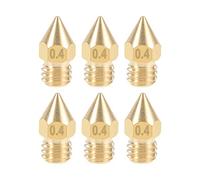 sourcing map 0.4mm 3D Printer Nozzle Head M6 Thread Replacement for MK8 1.75mm Extruder Print, Brass 6pcs