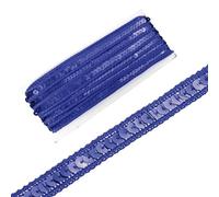 sourcing map 0.5 Inch x 10 Yards Sequin Ribbon Trim Sequin Braid Trim Flat Glitter Ribbon for Crafts Embellishments Costume Hats Dress Shoes Headband Sewing, Sapphire Blue