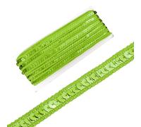 sourcing map 0.5 Inch x 10 Yards Sequin Ribbon Trim Sequin Braid Trim Flat Glitter Ribbon for Crafts Embellishments Costume Hats Dress Shoes Headband Sewing, Green Yellow