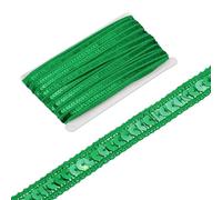 sourcing map 0.5 Inch x 35Yards Sequin Ribbon Trim Sequin Braid Trim Flat Glitter Ribbon for Crafts Embellishments Costume Hats Dress Shoes Headband Sewing, Green