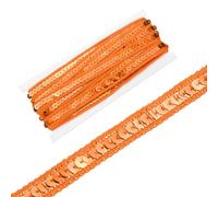 sourcing map 0.5 Inch x 5 Yards Sequin Ribbon Trim Sequin Braid Trim Flat Glitter Ribbon for Crafts Embellishments Costume Hats Dress Shoes Headband Sewing, Orange