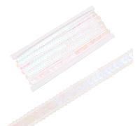 sourcing map 0.5 Inch x 5 Yards Sequin Ribbon Trim Sequin Braid Trim Flat Glitter Ribbon for Crafts Embellishments Costume Hats Dress Shoes Headband Sewing, Iridescent White