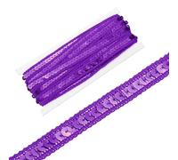 sourcing map 0.5 Inch x 5 Yards Sequin Ribbon Trim Sequin Braid Trim Flat Glitter Ribbon for Crafts Embellishments Costume Hats Dress Shoes Headband Sewing, Dark Purple