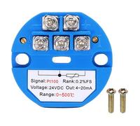 sourcing map 0-500C RTD PT100 Temperature Sensor Transmitter Module 4-20MA DC24V Temperature Amplifier for Thermocouple, PLC Modules