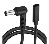 sourcing map 0.5FT USB C to DC PD Power Fast Charging Cable, 6mmx0.6mm 65W/18V-20V DC Power Cable, Type C Input 3.25A Adapter Jack Converter for Router, Camera, TV Box, Desk Lamp(Black)