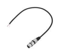 sourcing map 0.5m/2ft XLR Microphone Open End Cable, 3Pin XLR Female OFC Microphone Cable Pigtail Bare Wire Connector Speaker Audio Extension Cord for DJ/PA Amplifier Subwoofer, Black