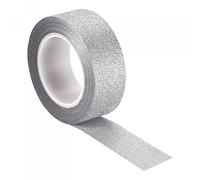 sourcing map 0.6inch x 32.8ft Glitter Tape, Decorative Craft Tape Self Adhesive Stick 1.5cmx10m Silver Tone for Scrapbook, DIY Arts, Gift Wrapping
