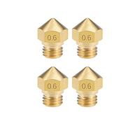 sourcing map 0.6mm 3D Printer Nozzle Head M7 Thread Replacement for MK10 1.75mm Extruder Print, Brass 4pcs