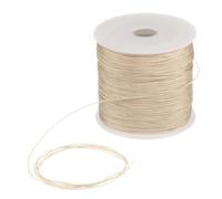 Sourcing Map 0.6mm Nylon Cord 164 Yards Satin String for Jewelry Making, Bracelet, Chinese Knotting, Beading Thread, Braided Necklaces, Macrame Trim Craft - Champagne
