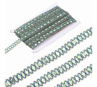 sourcing map 0.7 Inch x 14 Yards Sequin Ribbon Trim, Wave Woven Braid Trimming Flat Sequins Metallic Glitter Bending Ribbon for Crafts Costume Hats Dress Shoes Sewing, Sky Blue Gold