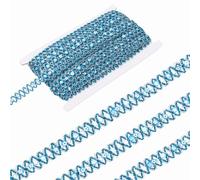 sourcing map 0.7 Inch x 14 Yards Sequin Ribbon Trim, Wave Woven Braid Trimming Flat Sequins Metallic Glitter Bending Ribbon for Crafts Costume Hats Dress Shoes Sewing, Sky Blue Silver