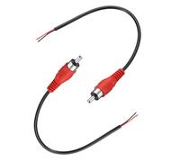 sourcing map 0.7FT RCA to Bare Wire Speaker Cable, 22AWG Replacement Red RCA Male Plug to Open End Pigtail Audio Cable Connector Adapter for Amplifier, Home Audio Speakers, Pack of 2