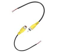 sourcing map 0.7FT RCA to Bare Wire Speaker Cable, 22AWG Replacement Yellow RCA Male Female Plug to Open End Pigtail Audio Cable Connector Adapter for Amplifier, Home Audio Speakers, Pack of 2