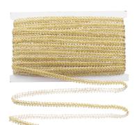 sourcing map 0.8 cm x 27 Yards Gimp Braid Trim, Upholstery Trim Polyester Braid Ribbon Curtain Decorative Edge Lace for Home Decor DIY Crafts Sewing Costume, Medium Gold