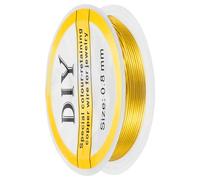 sourcing map 0.8mm/20 Gauge Copper Wire for Jewelry Making, 1 Roll Craft Tarnish Resistant Beading Wire for Jewelry Making Supplies DIY (Dark Gold)-2.6m