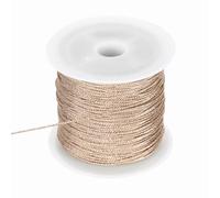sourcing map 0.8mm Metallic Cords Thread,12 Ply Metallic Ornament Twine Non Stretch Tinsel String Rope for Jewelry Making Gift Wrapping, Rose Gold, 27.34Yards