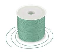 sourcing map 0.8mm Nylon String for Bracelets, 44 Yards Satin Nylon Beading Thread Chinese Knotting Cord for Jewelry Making DIY Craft Beading Friendship Necklace Bracelet(Peacock Green)