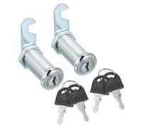 sourcing map 1-1/2 Inch Cabinet Cam Lock with Key, Keyed Alike Cam Replacement Lock Cylinder Tubular Toolbox Locks for RV Drawer Storage Cart Mailbox, Silver Pack of 2