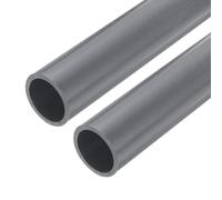 sourcing map 1 1/2 Inch PVC Rigid Tube Round Pipe Tubing Hardware Tubing 31.6mm ID 38mm OD 9" Length Light Grey High Impact for Water Pipe, Crafts, Cable Sleeve 2pcs
