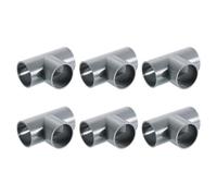 sourcing map 1-1/2" PVC Tee, 6 Pcs 3 Way Elbow Connector Furniture Grade PVC Tee Elbow Pipe Fitting Adapter Corner Fitting for Water Supplies Build Furniture Shelves Tents, Grey