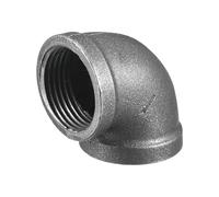 sourcing map 1 1/4"(32mm) 90 Degree Malleable Iron Elbow Fitting, Threaded Pipes Fitting Brackets Nipples for Vintage Fixtures DIY Furniture Pipe Plumbing, 1Pcs