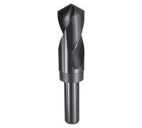 sourcing map 1-1/4" Drill Bit 3/4" Reduced Shank 3-Flat 4241 High Speed Steel Nitriding Black 118° Standard Point for Plastic Wood Copper Aluminum Iron Medium Soft Metal