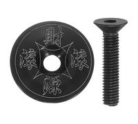 sourcing map 1 1/4" OD Bicycle Headset Stem Top Cap Aluminum Alloy Cycling Headset Cover Stem with M6 Bolt for Mountain Bike, Black