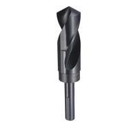 sourcing map 1-1/8" Drill Bit 1/2" Reduced Shank 3-Flat 4241 High Speed Steel Nitriding Black 118° Standard Point for Plastic Wood Copper Aluminum Iron Medium Soft Metal