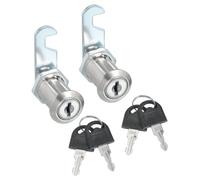 sourcing map 1-1/8 Inch Cabinet Cam Lock with Key, Keyed Alike Cam Replacement Lock Cylinder Tubular Toolbox Locks for RV Drawer Storage Cart Mailbox, Silver Pack of 2